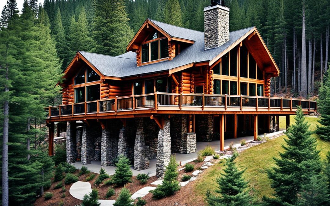 Arquitetura de casas em montanhas