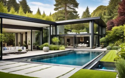 Conceito de casa-jardim em arquitetura de luxo