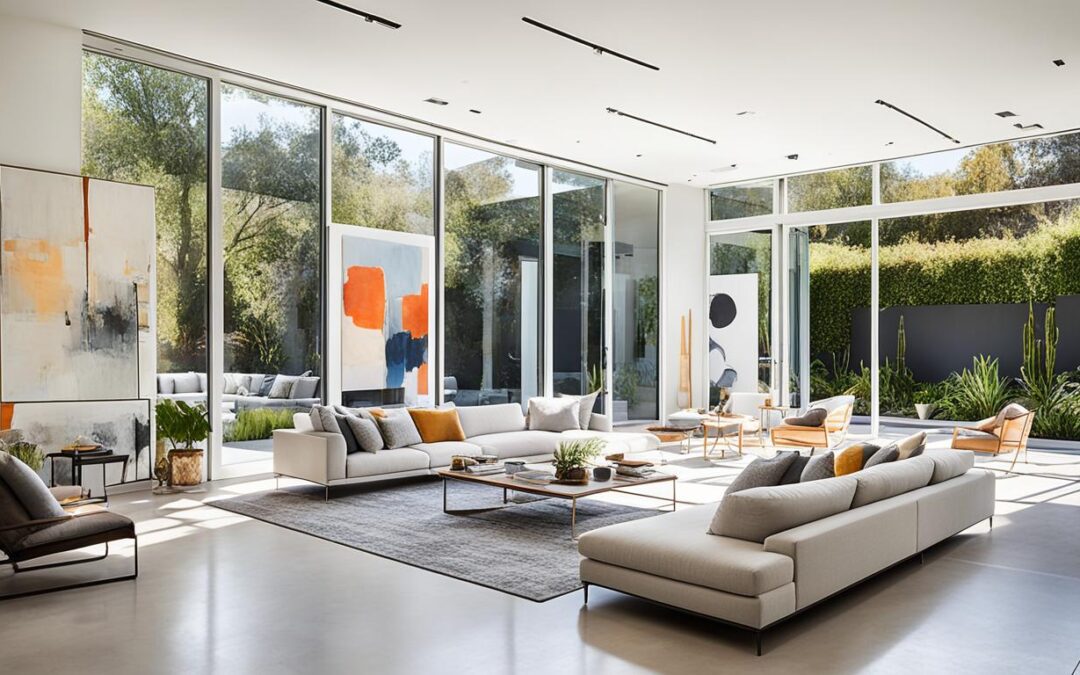 Arquitetura de casas com conceito de galeria de arte